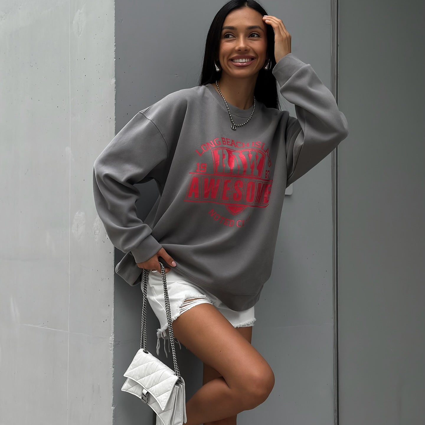 Women's casual sweatshirt with creative print NOVAE