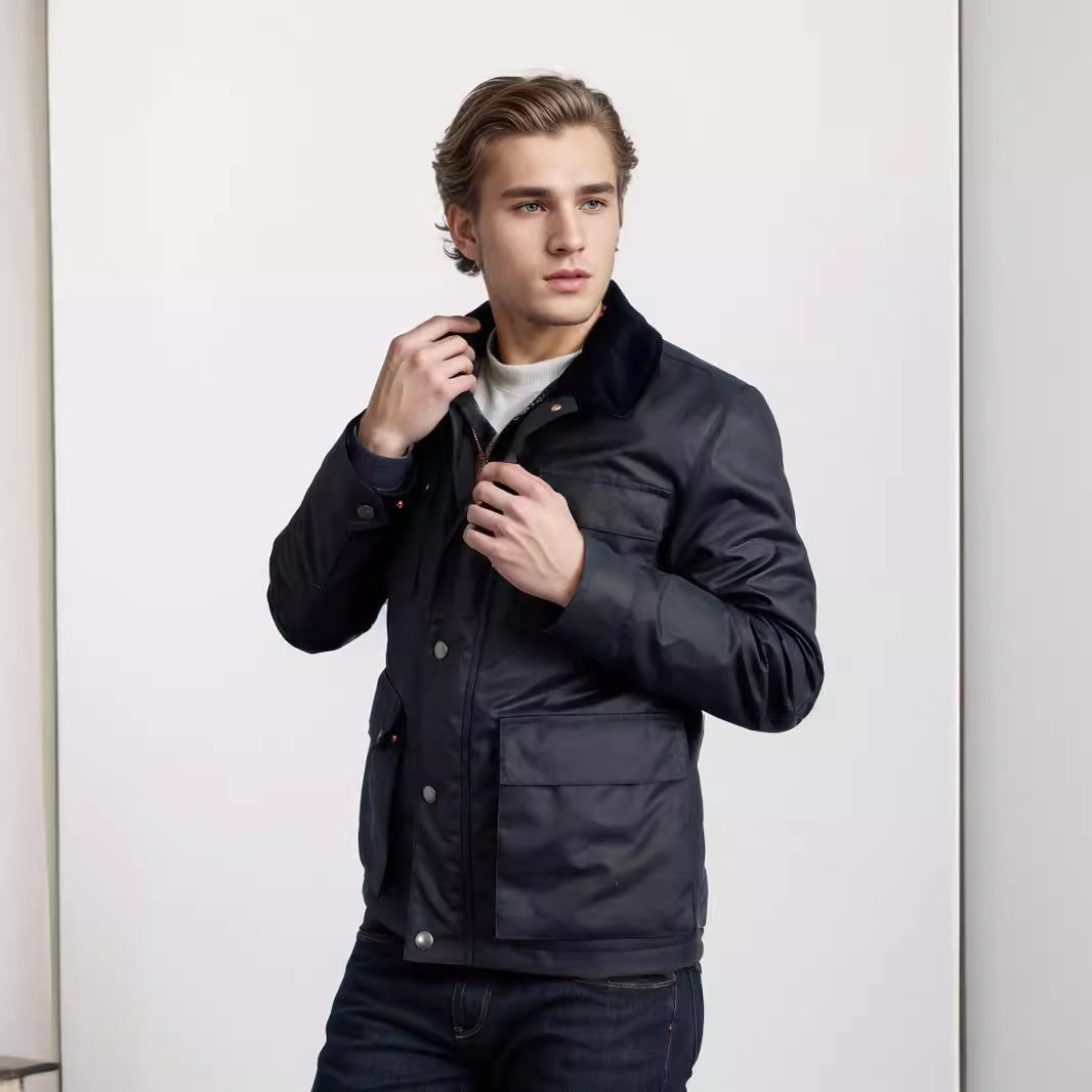 Men's fashionable and functional transitional jacket with high-closing collar NOVAE