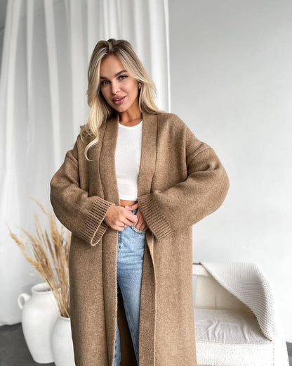 Women's Long Cardigan with Deep Collar NOVAE