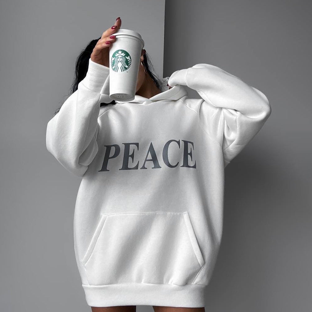 Women's hooded sweatshirt with a unique bird motif and a relaxed fit NOVAE