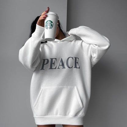 Women's hooded sweatshirt with a unique bird motif and a relaxed fit NOVAE