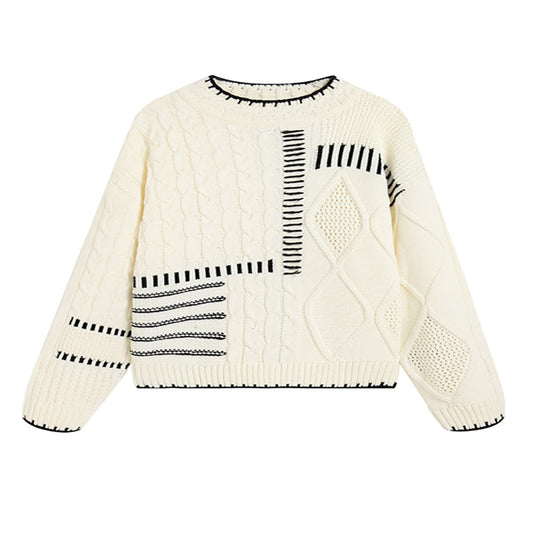 Women's casual knit sweater with graphic pattern NOVAE