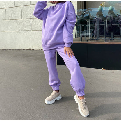Women's casual jogging suit with soft material and elastic waistband NOVAE