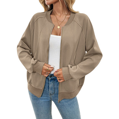 Women's sweatshirt jacket with a relaxed fit and practical pockets NOVAE