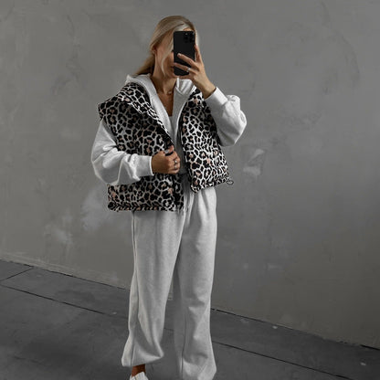 Women's casual vest with animal print and comfortable cut NOVAE