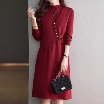 Women's combination of knit dress and vest NOVAE