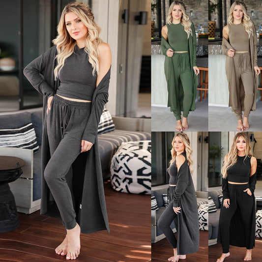Women's combination suit with long cardigan and crop top NOVAE