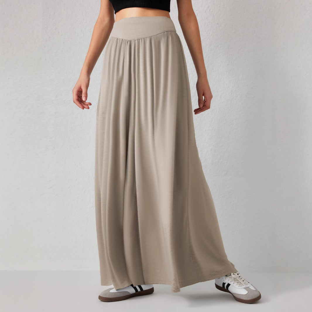 Women's wide-leg jersey trousers with a high waist NOVAE