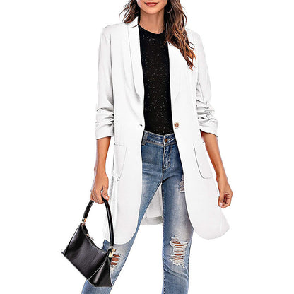 Women's stretch blazer with a modern cut and pockets NOVAE