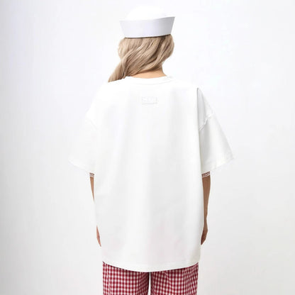 Women's casual oversized blouse with lace sleeve tie and relaxed design NOVAE