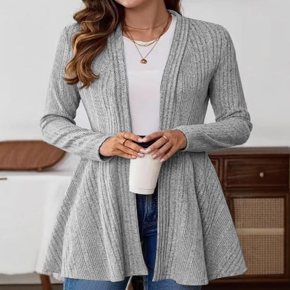 Women's cardigan with open front and asymmetrical hem NOVAE
