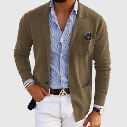 Men's elegant fine knit blazer with practical pockets NOVAE