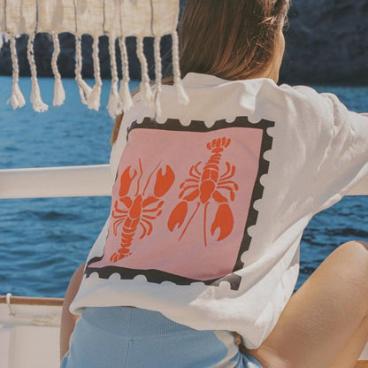 Women's casual sweater with creative crab print NOVAE