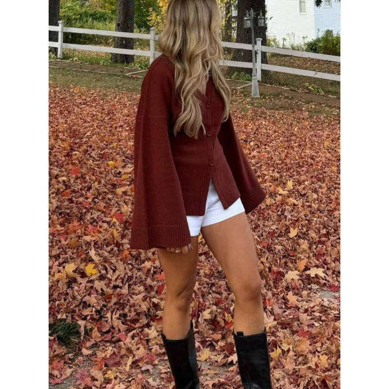 Women's Oversized Long-Sleeved Knit Cardigan NOVAE