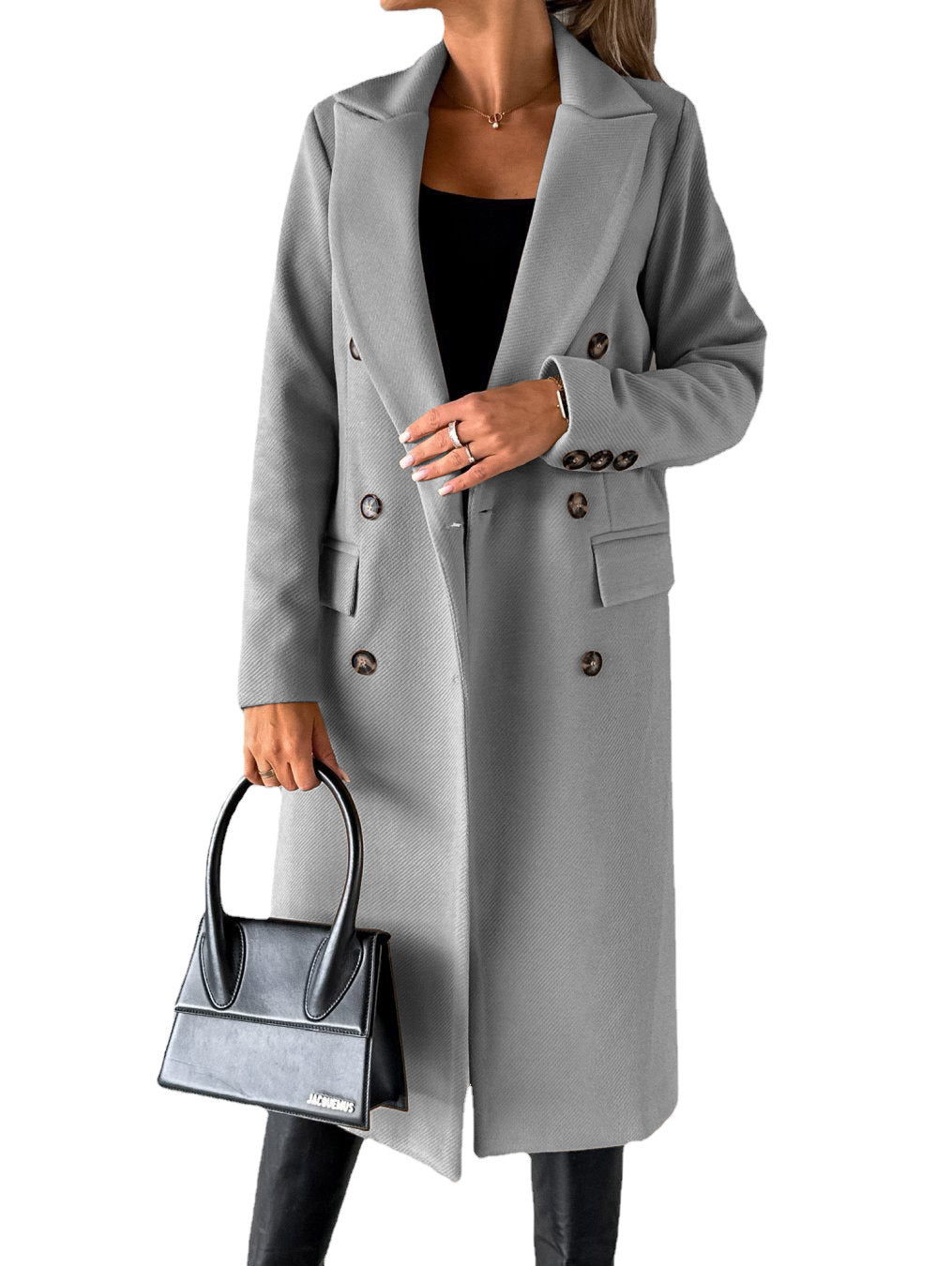 Women's elegant double-breasted coat with practical pockets and high-quality workmanship NOVAE