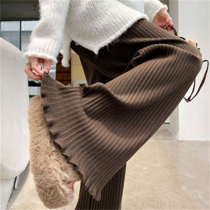 Women's Flowing Knit Trousers with Soft Material and Elegant Hem NOVAE