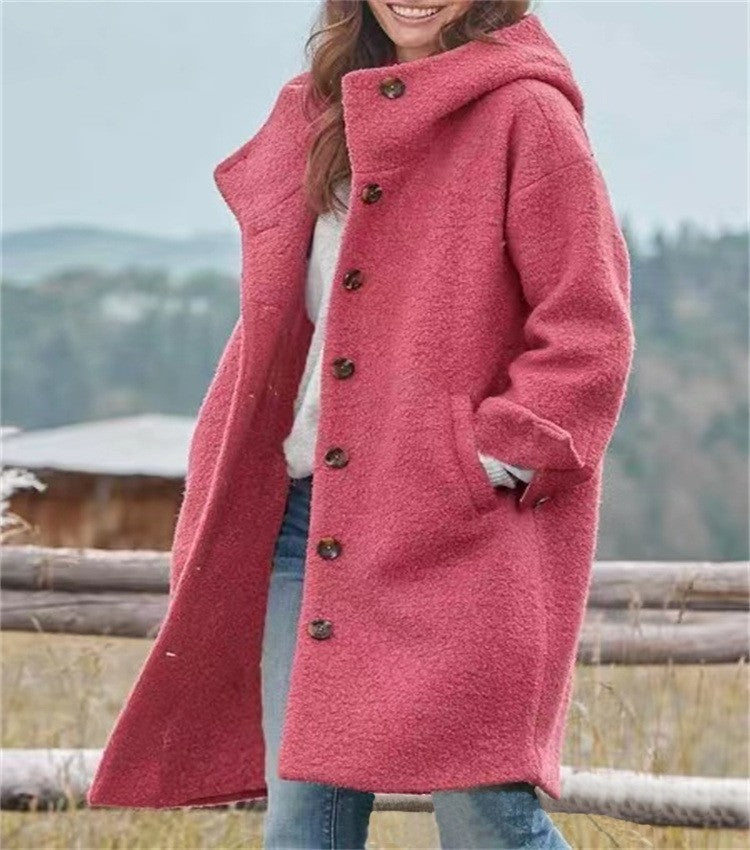 Women's oversized wool coat with practical pockets NOVAE