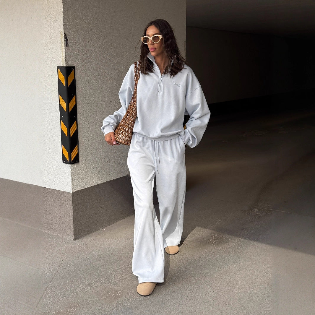 Women's sporty set with high collar and elastic waistband NOVAE