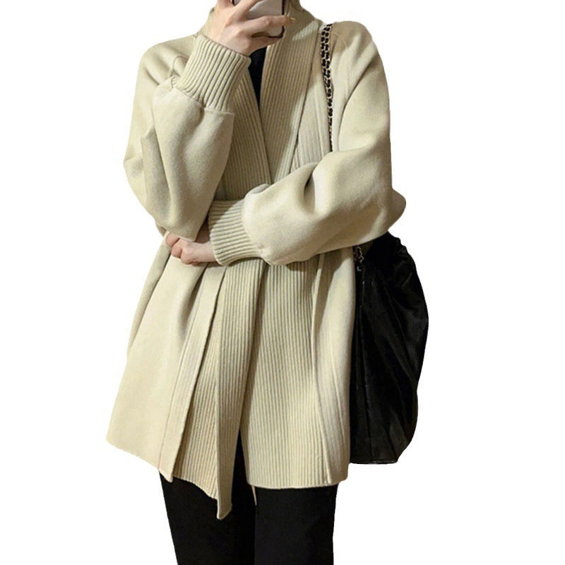 Women's Fashionable Oversized Cardigan with Structured Collar NOVAE