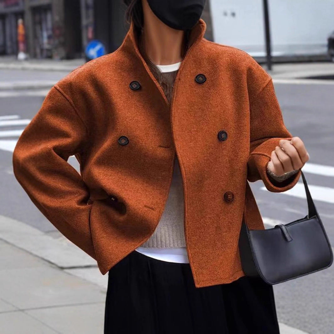 Women's lined boucle jacket with double button placket NOVAE