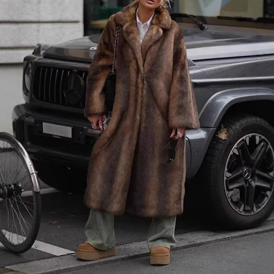 Women's Elegant Faux Fur Coat with Soft Lining NOVAE