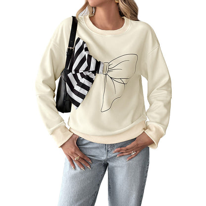 Women's sweatshirt with unique bow motif NOVAE