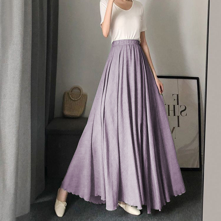 Women's maxi skirt with elastic waistband and soft fabric NOVAE