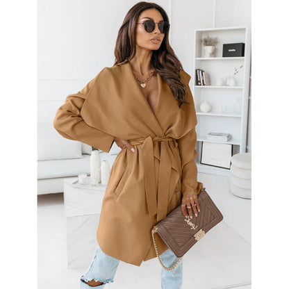 Women's casual oversized coat with wrap belt NOVAE