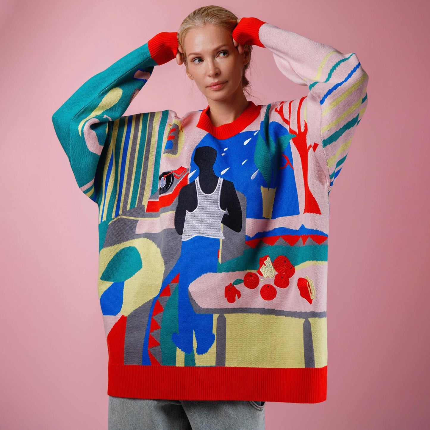 Women's creative sweater with unique art design NOVAE