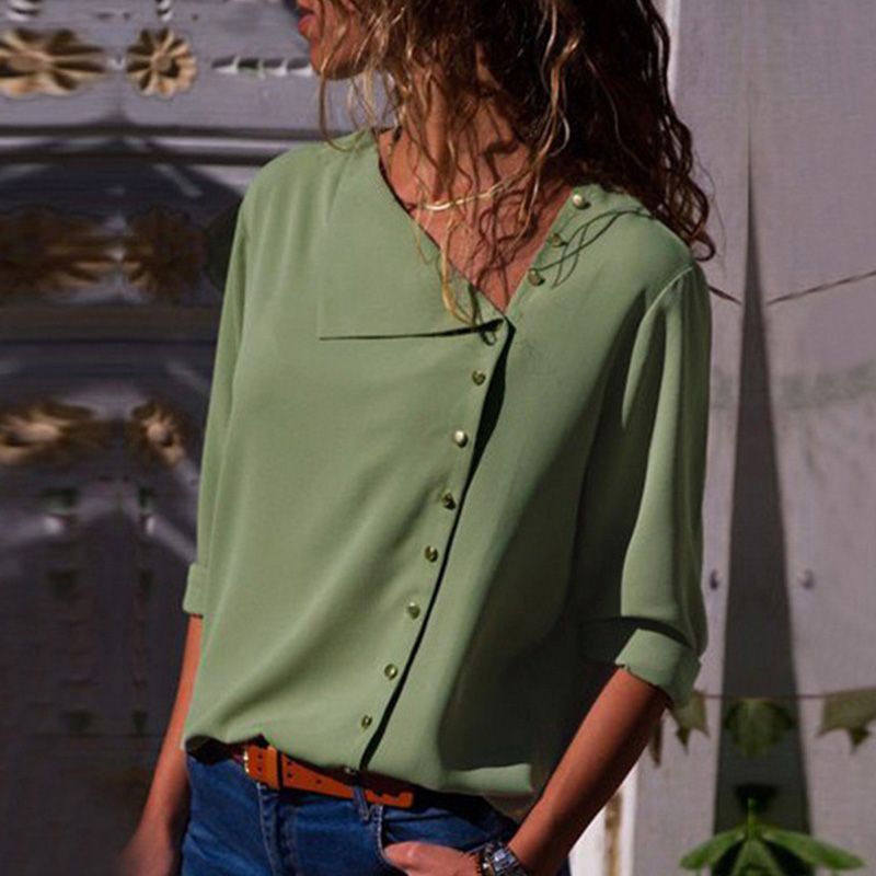 Women's fashionable blouse with subtle button details NOVAE