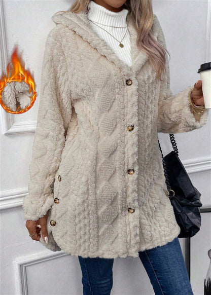 Women's Cozy Teddy Jacket with Button Closure NOVAE