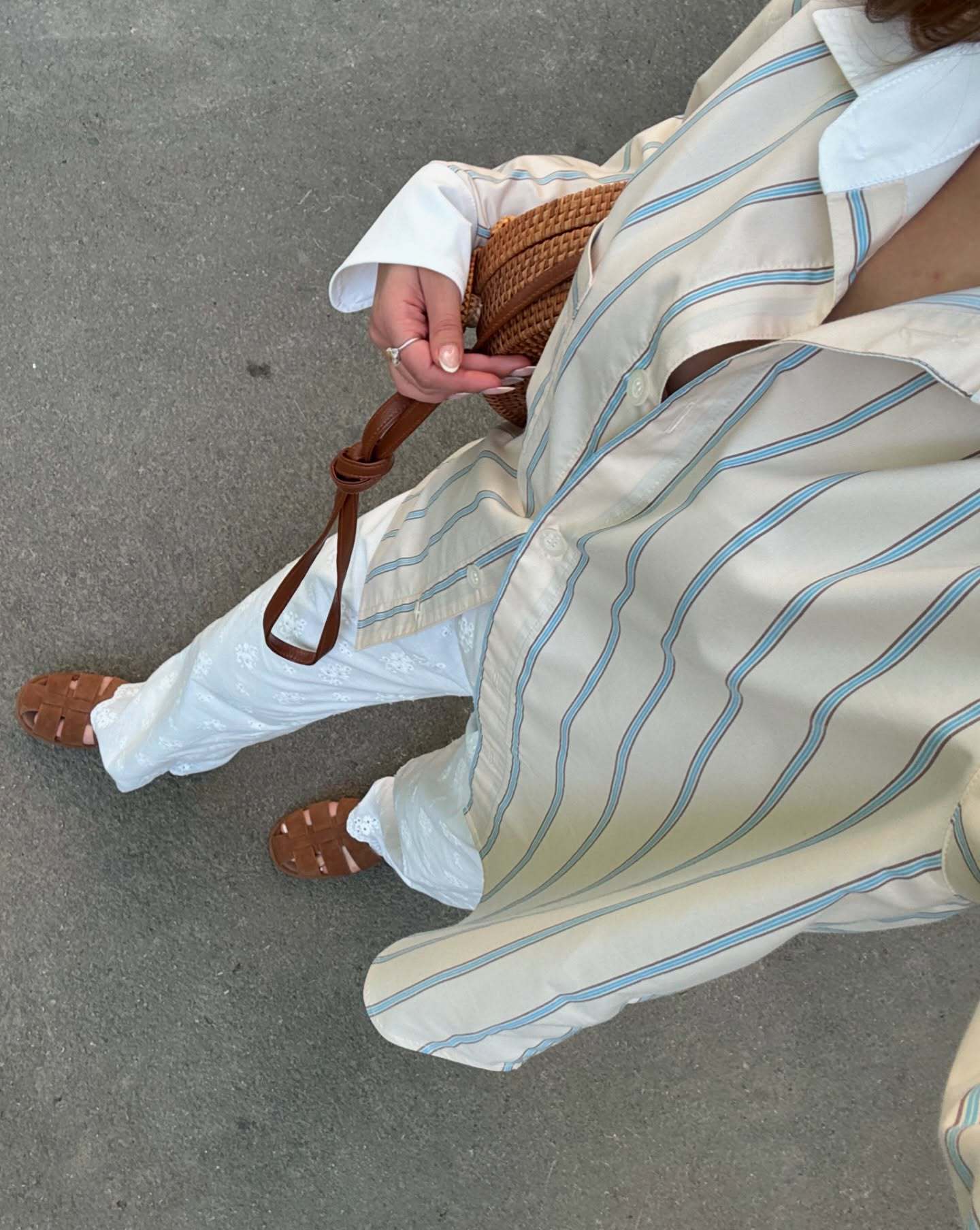 Women's elegant shirt blouse with fine stripes and classic button details NOVAE