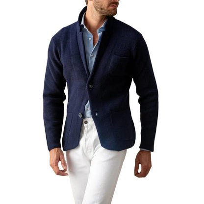 Men's modern cut knit coat with comfortable collar and practical pockets NOVAE