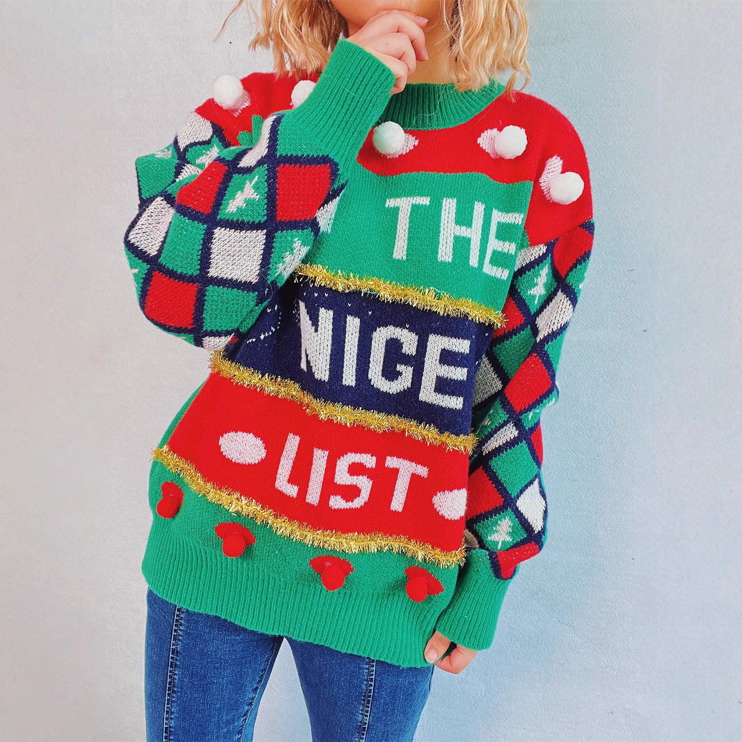 Women's Christmas sweater with three-dimensional motifs and glittering accents NOVAE