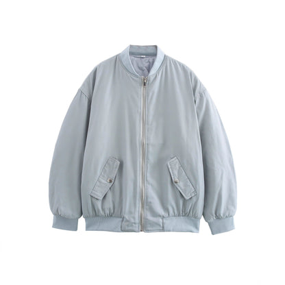 Women's casual bomber jacket with elasticated waistband and practical pockets NOVAE