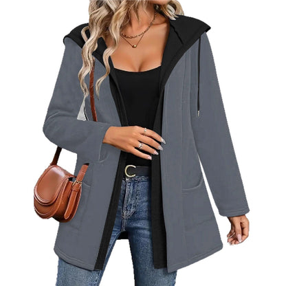 Women's casual hooded jacket with practical pockets and a modern cut NOVAE