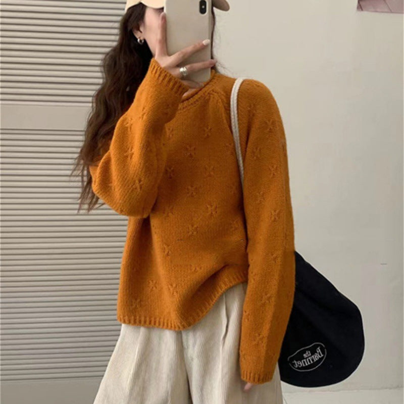 Women's Cozy Knit Sweater with Textured Pattern NOVAE
