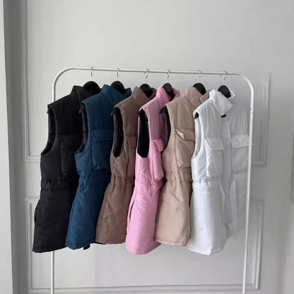 Women's sporty vest with hood and drawstring waist NOVAE