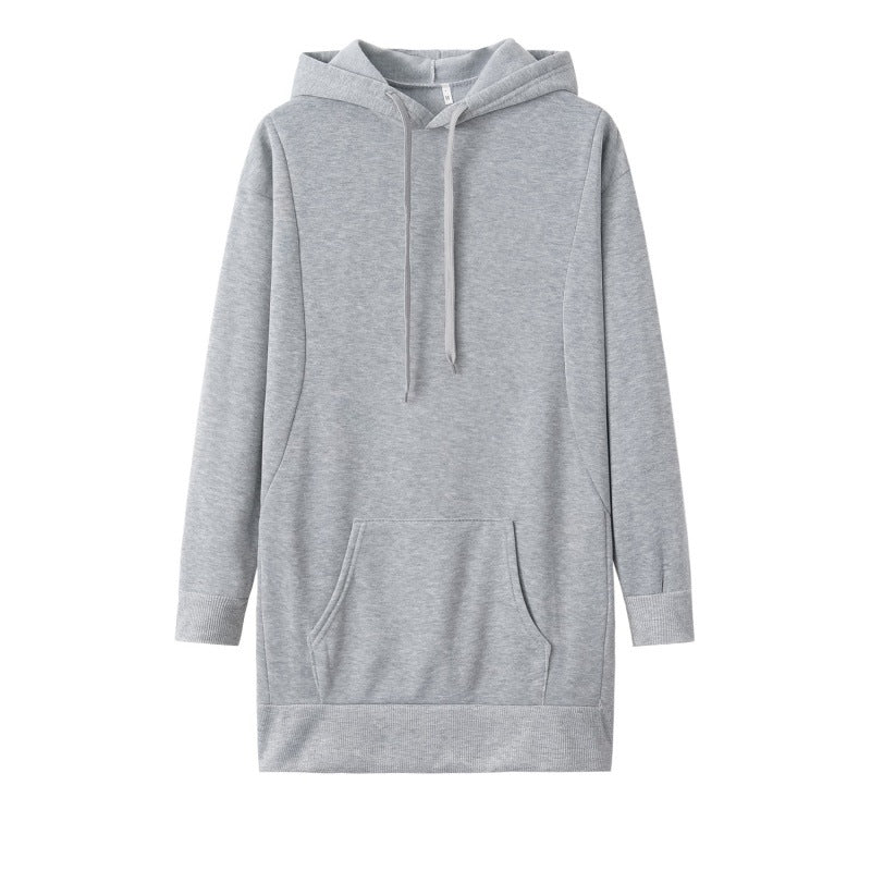 Women's hooded dress made from a soft cotton blend with practical pockets and a comfortable fit NOVAE