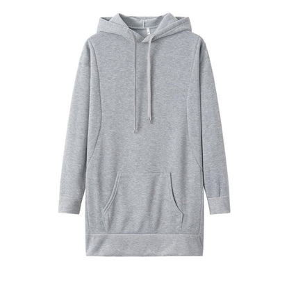 Women's hooded dress made from a soft cotton blend with practical pockets and a comfortable fit NOVAE