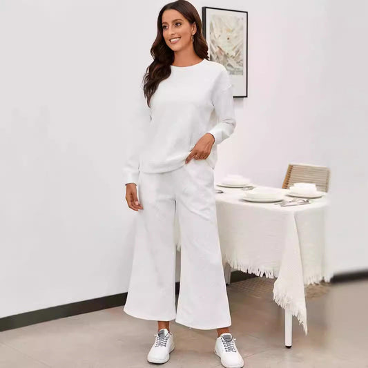 Women's leisure suit with elasticated waistband and geometric pattern NOVAE