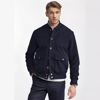 Men's casual bomber jacket made of high-quality material with practical pockets NOVAE