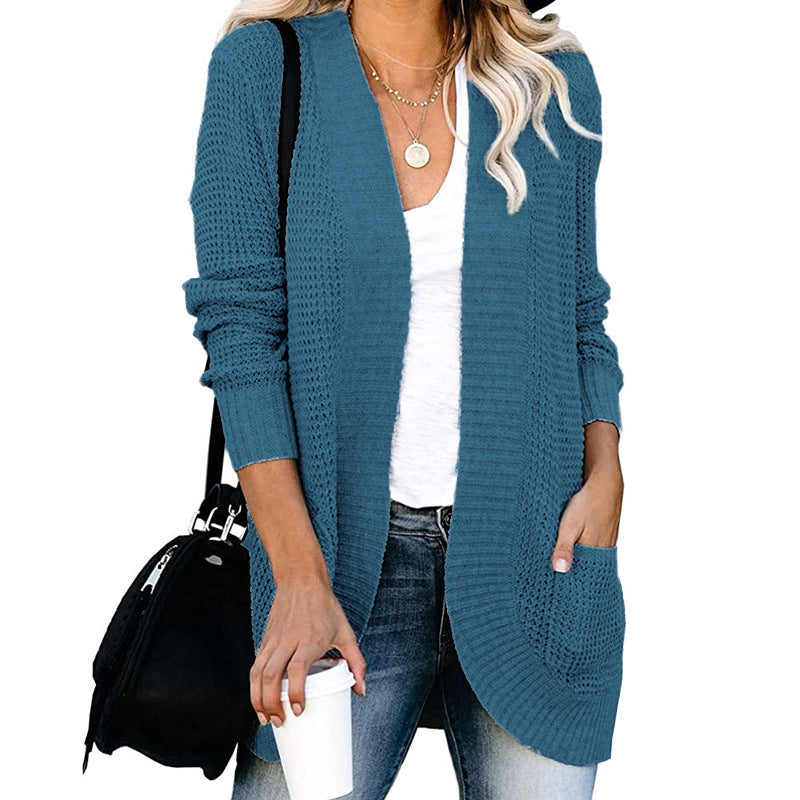 Women's open-front cardigan with practical pockets NOVAE