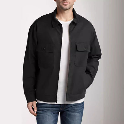 Men's casual transitional jacket with practical fold-over pockets NOVAE