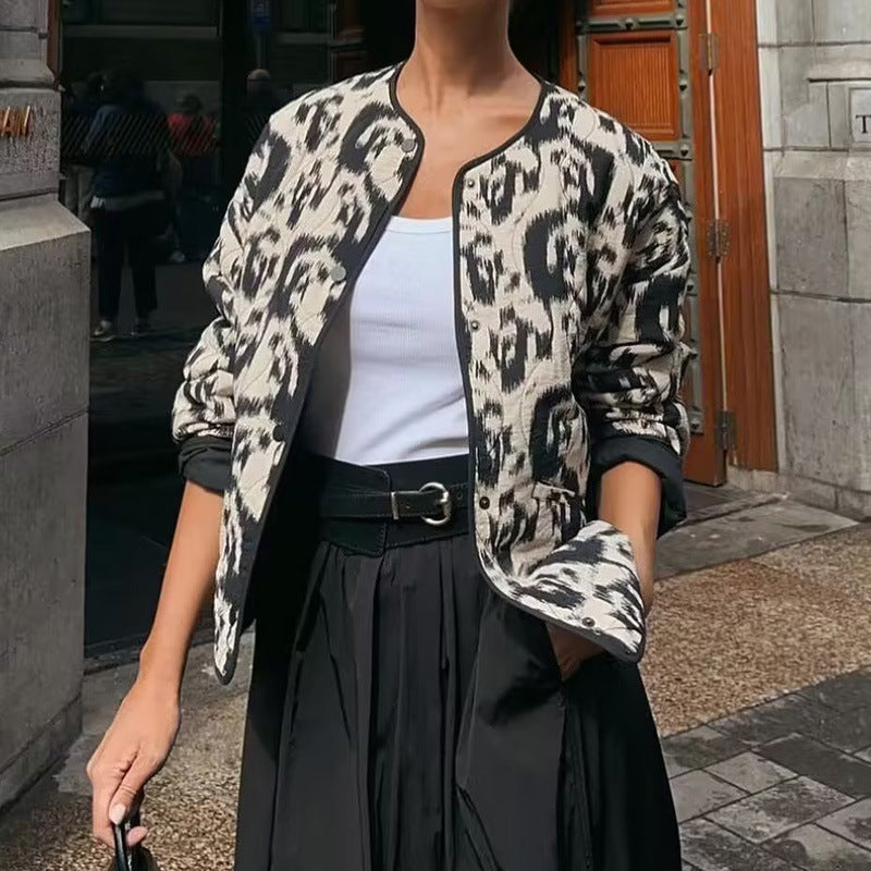 Women's urban lined blouson with unique pattern NOVAE