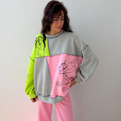 Women's casual sweatshirt with creative color block designs NOVAE