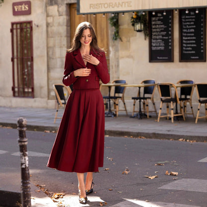 Women's elegant cropped blazer jacket with stylish button details NOVAE