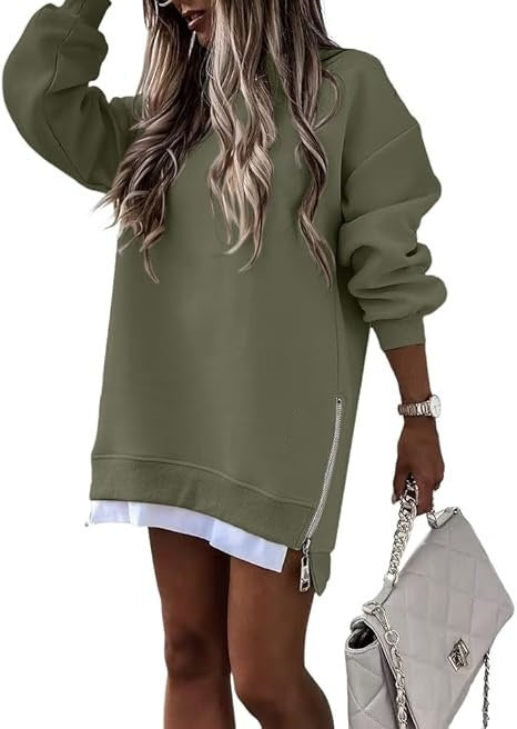 Women's Oversized Hooded Dress with Concealed Zipper NOVAE