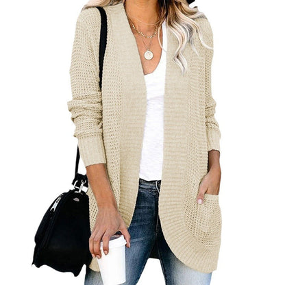 Women's open-front cardigan with practical pockets NOVAE