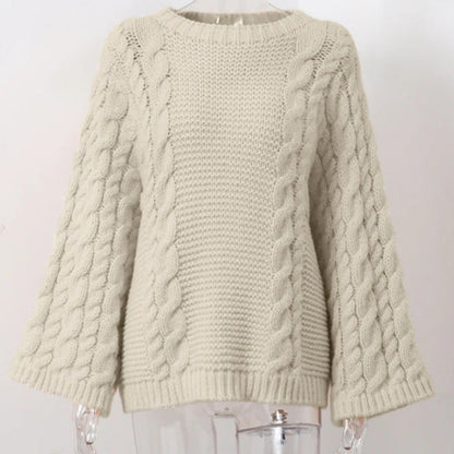 Women's chunky knit sweater with oversized sleeves NOVAE